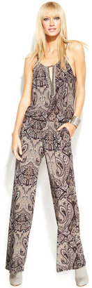INC International Concepts Printed Sleeveless Embellished Jumpsuit