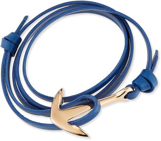 Miansai Anchor Leather Bracelet, Blue