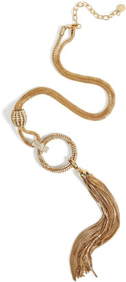 RJ Graziano Circle Tassel Pendant Necklace in Gold