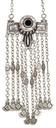 Natalie B Jewelry Fringed Eye of Troy Necklace in Silver