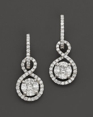 Bloomingdale's Diamond Pavé Drop Earrings with Fancy Cuts in 14K White Gold, 1.25 ct. t.w.
