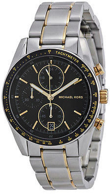 Michael Kors Accelerator Chronograph Black Dial Stainless Steel Mens Watch