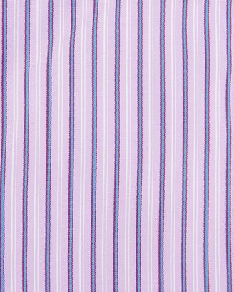 Charvet Striped French-Cuff Dress Shirt, Blue/Pink