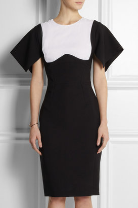Antonio Berardi Contrast-yoke stretch cotton-blend crepe dress