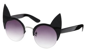 ASOS Cat Ears Half Frame Sunglasses - black