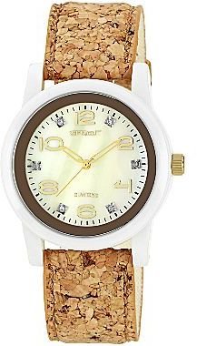 Sprout Eco-Friendly Womens Cork Watch w/ Diamond Accents