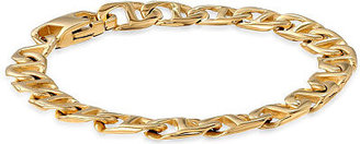 Fine Jewelry Mens Stainless Steel & Gold-Tone IP 9" 10mm Marine Link Bracelet