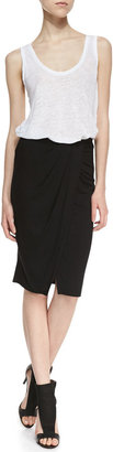 Ella Moss Tali Wrap Front Stretch Knit Skirt, Black
