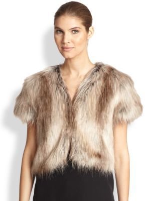 Saks Fifth Avenue Donna Salyers for Foxy Faux Fur Cropped Jacket