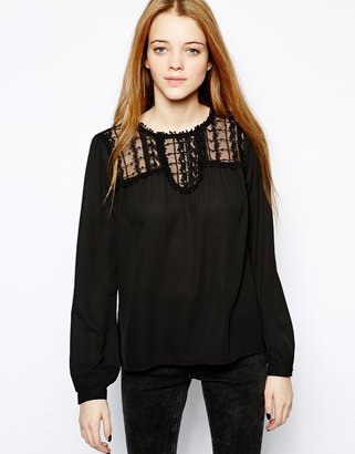 Only Blouse With Lace Trim