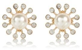 River Island Faux pearl diamante surround stud earrings
