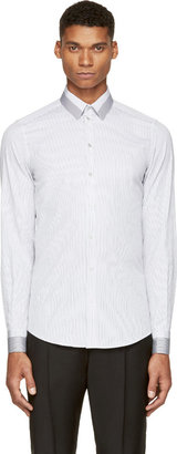 Dolce & Gabbana White Stripe & Check Shirt