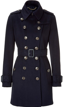 Burberry Vale Navy Double Breasted Tailored Coat
