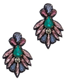 Deepa Gurnani Crystal and Stone Earrings