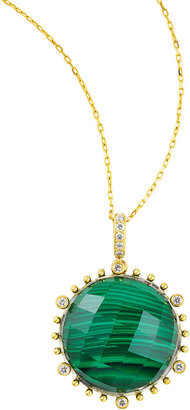 Frederic Sage Tivoli Diamond & Malachite Pendant Necklace, 17"L
