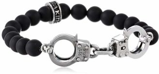 King Baby Studio Onyx Bead with Handcuffs Bracelet