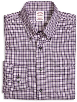 Brooks Brothers Supima® Cotton Non-Iron Regular Fit Mini Check Sport Shirt