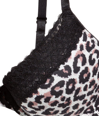 H&M Cotton-blend Push-up Bra - Leopard print - Ladies