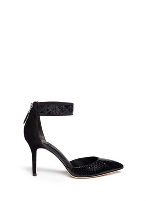 Brian Atwood B BY 'Mariale' patchwork strap snakeskin d'Orsay pumps