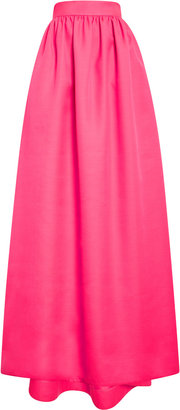 Honor Silk Wool Maxi Skirt In Neon Pink