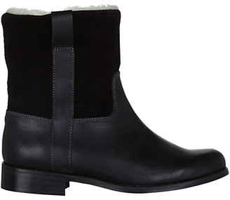 NW3 by Hobbs Duke Leather & Suede Faux Fur Lined Boots, Black