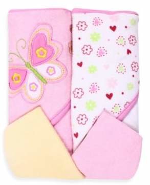 SpaSilk Two Hooded Towels Washcloth Set - Butterfly