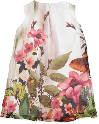 Helena Floral-Print Chiffon Shift Dress