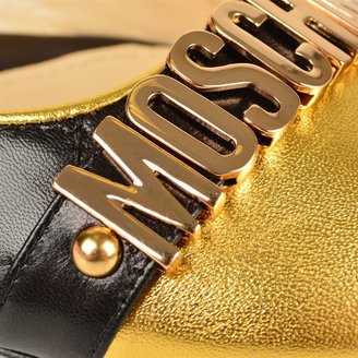 Moschino Metallic Logo Flat Shoes