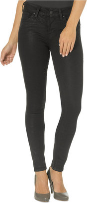 Silver Jeans Aiko Coated Black-Wash Skinny Jeans