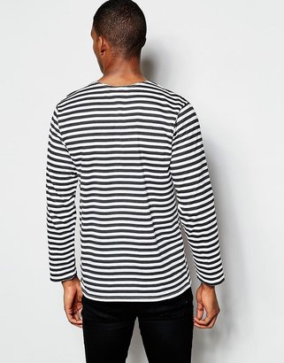 Reclaimed Vintage Military Striped Long Sleeve T-Shirt