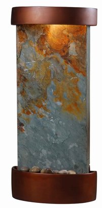 Kenroy Home SL Midstream Indoor Table/Wall Fountain in Natural Slate with Copper Finish Accents