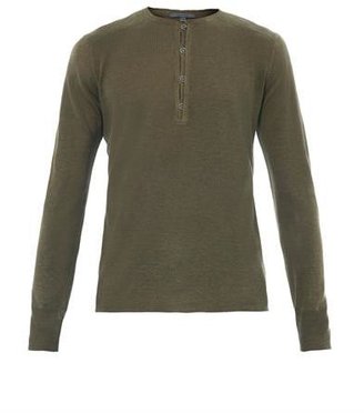 John Varvatos Crew-neck henley sweater
