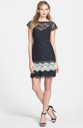 Jessica Simpson Short Sleeve Tiered Lace Dress