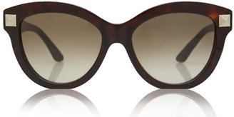 Valentino Dark Brown Stud Cat-Eye Sunglasses