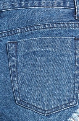Glamorous Frayed Cutoff Shorts (Mid Blue Wash)