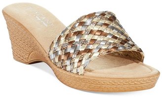 Easy Street Shoes Tuscany by Perugia Platform Wedge Slide Sandals