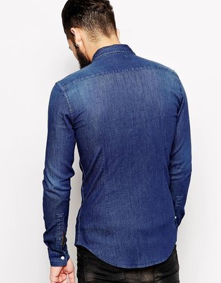 ASOS Denim Shirt In Long Sleeve With Stretch