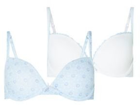 New Look 2 Pack Blue and White Bras