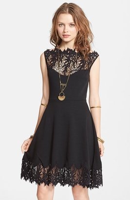 Free People 'Forget Me Not' Crochet Trim Fit & Flare Dress