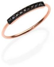 Black Diamond Zoe Chicco Pavé & 14K Rose Gold Horizontal Bar Ring