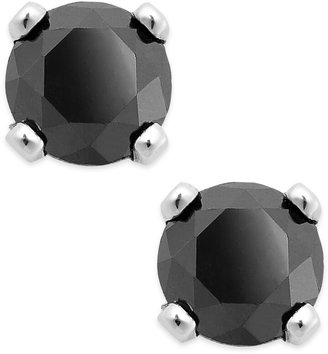 Macy's Black Diamond Round Stud Earrings in 10k White Gold (1/4 ct. t.w.)