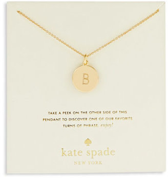Kate Spade Engraved Letter B Pendant Necklace