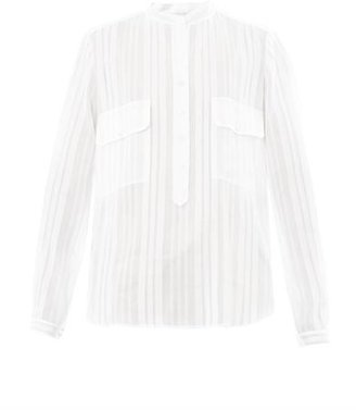 Stella McCartney Striped cotton and silk-blend blouse