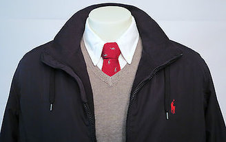 Polo Ralph Lauren Mens Perry Windbreaker Fleece Lined Hood Jacket Coat Sz: All