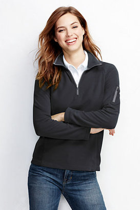 Lands' End Women's Plus Size Long Sleeve Textured Half-zip Pullover