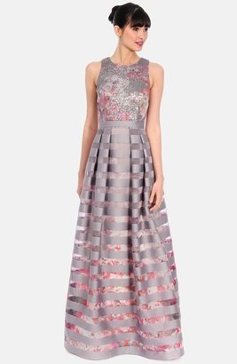 Kay Unger Sequin Print Gown