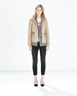 Zara 29489 Quilted Jacket With Hood