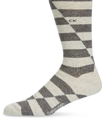 Calvin Klein Men's ECU253-248 Striped Calf Socks, Multicoloured, One Size
