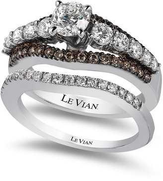 LeVian Bridal Chocolate Diamond and White Certified Diamond Engagement Set in 14k White Gold (1-5/8 ct. t.w.)