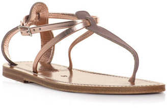 K. Jacques Suede and metallic leather sandals